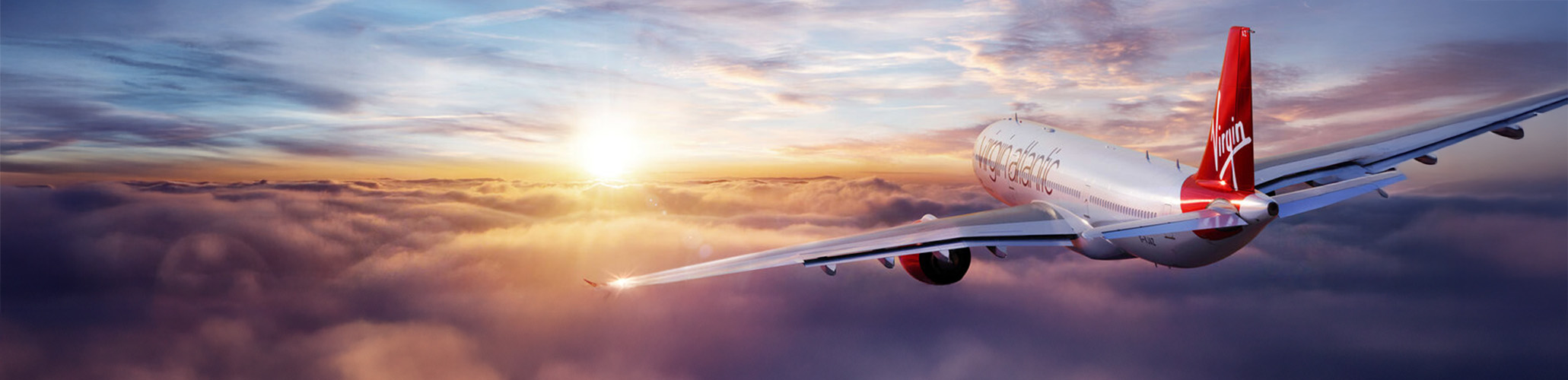Virgin Atlantic A350 flies into the sunset