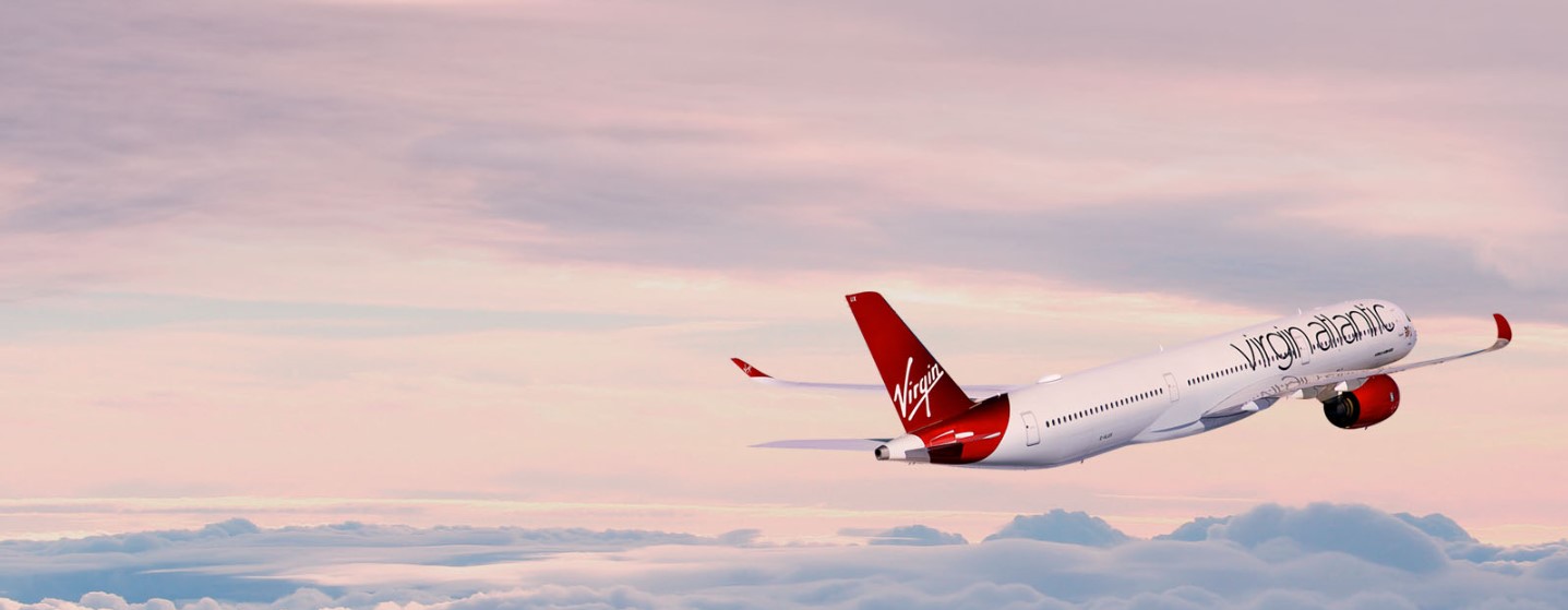 Virgin plane in the sky