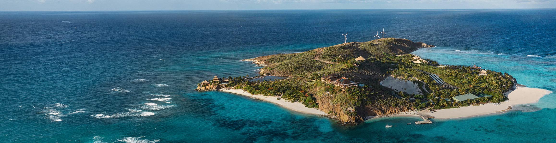 Aerial view of Necker Island, British Virgin Islands