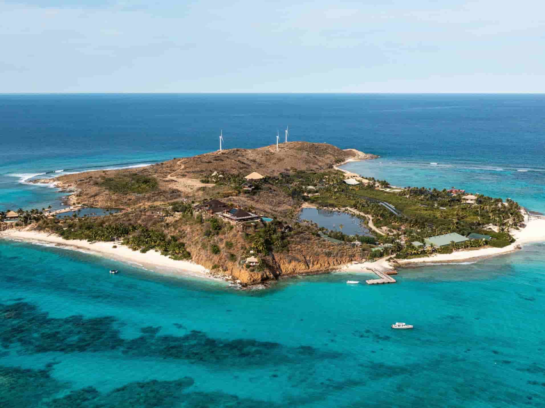 Aerial view of Necker Island, British Virgin Islands