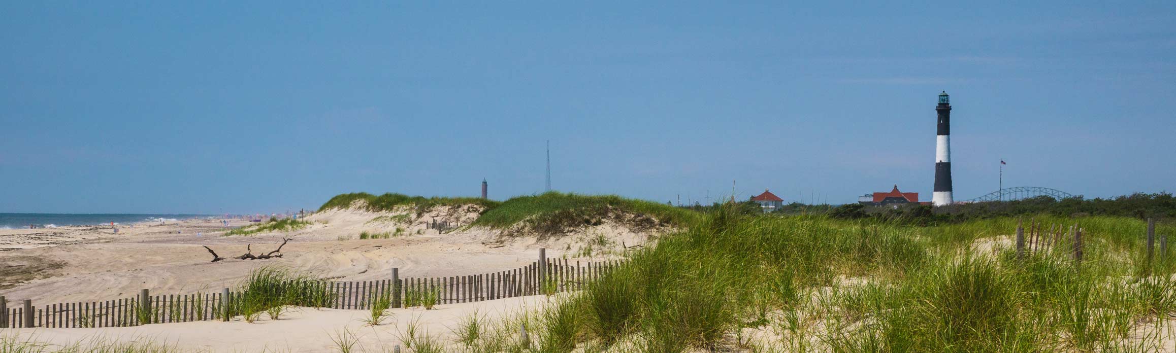Fire Island sand dunes and lighthouse