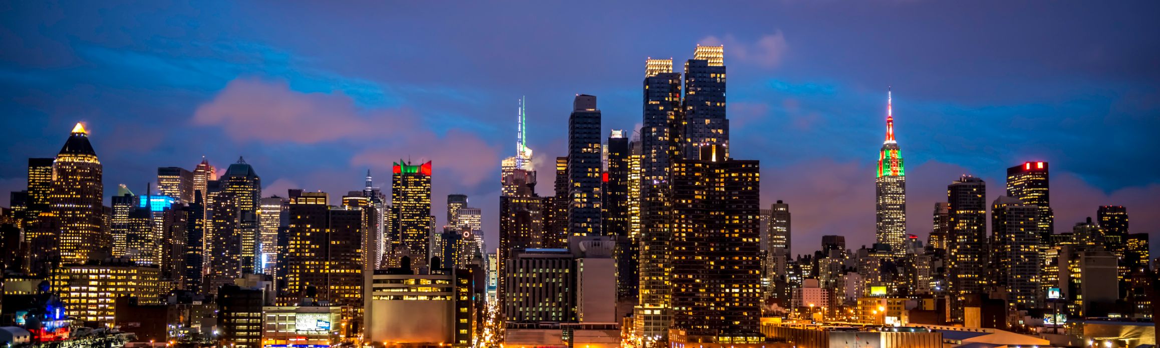 New York skyline at night