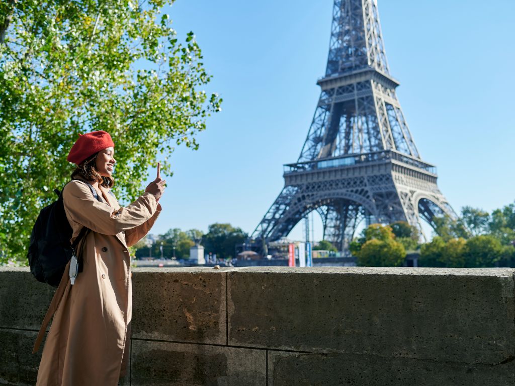Lady by the Eiffel Tower