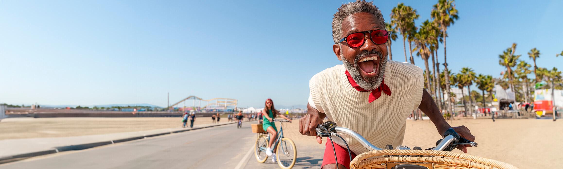 Man on a bike in LA