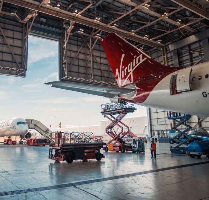 Virgin Atlantic aircraft engineering hanger