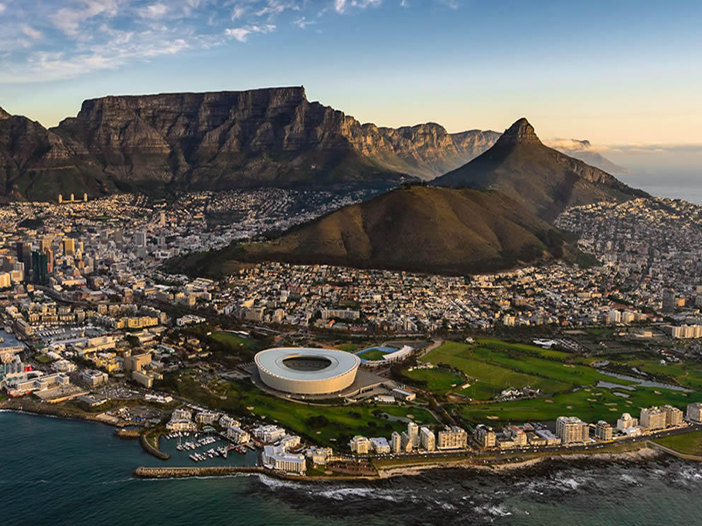 Aerial view of cape town