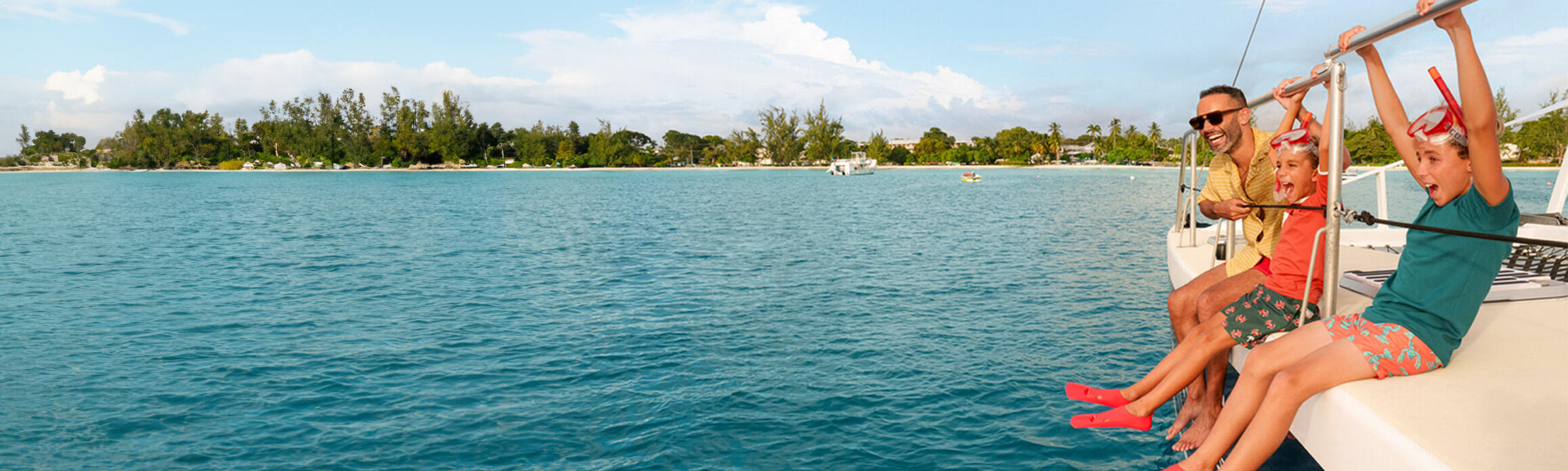 Family on catamaran