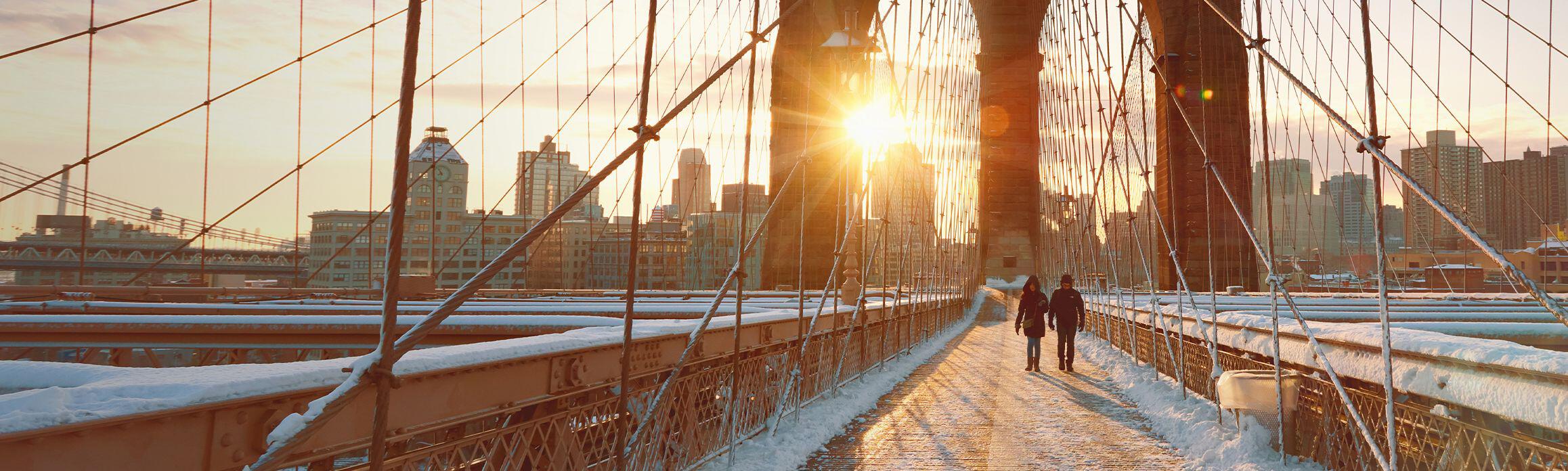 Brooklyn Bridge in winter