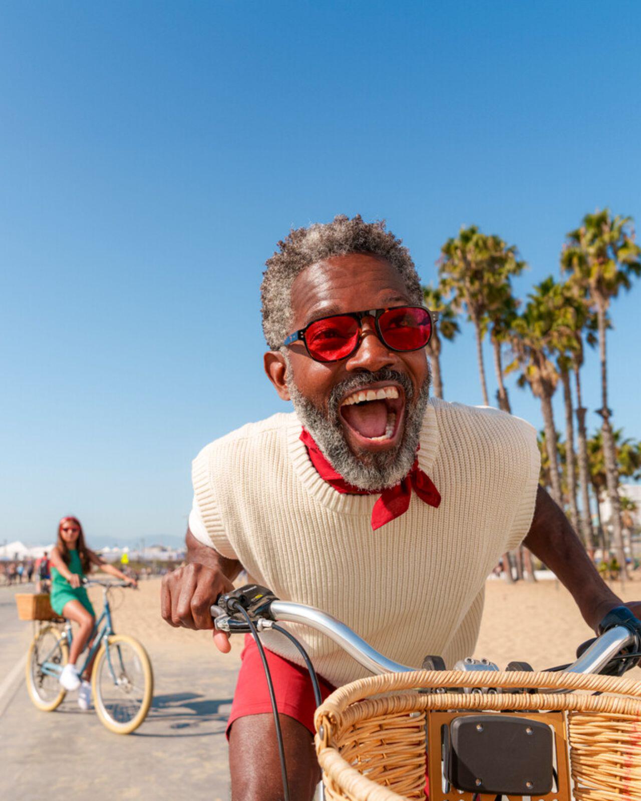 Man on a bike in LA