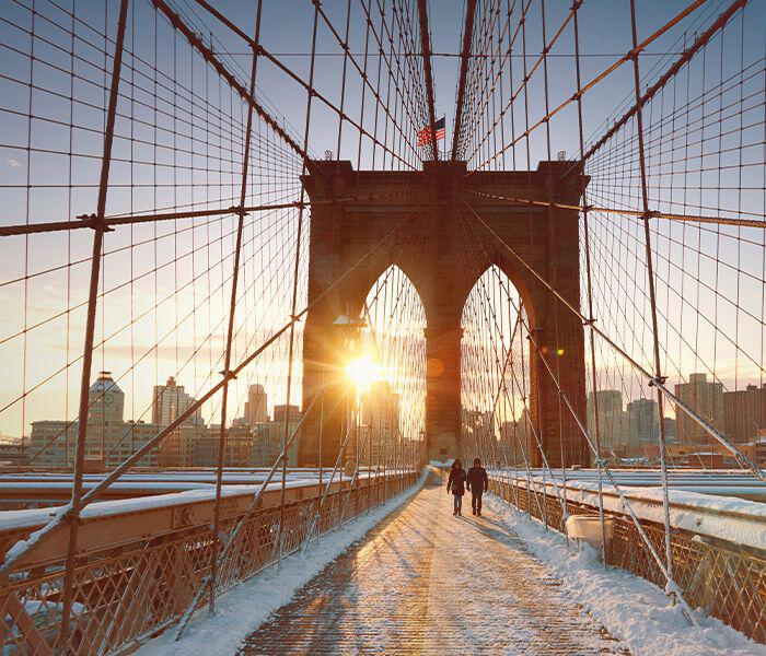 Brooklyn Bridge in winter