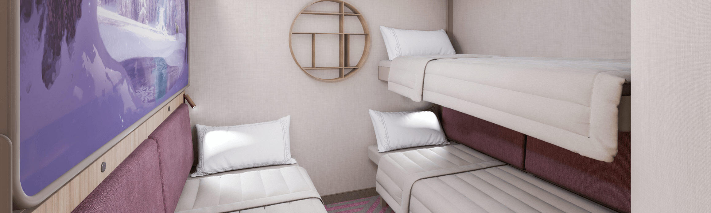 Indoor cabin with bunk beds