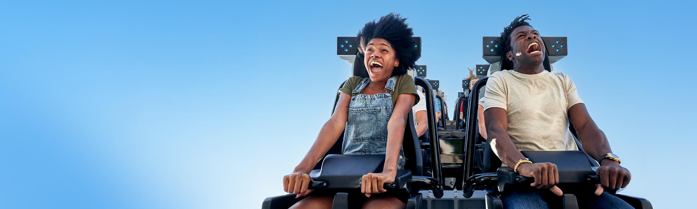 Couple on Velocicoaster ride