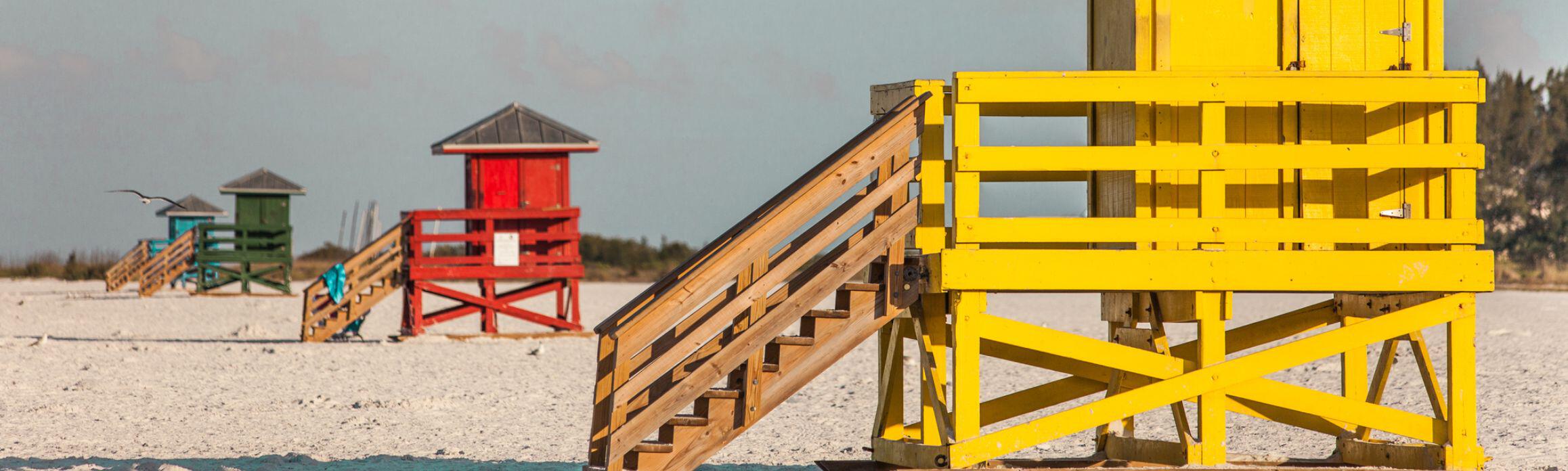 Beach huts on Siesta Key