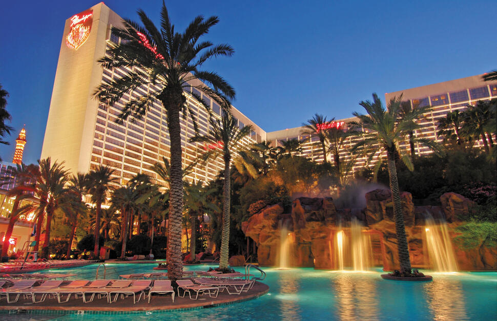 Flamingo hotel at night