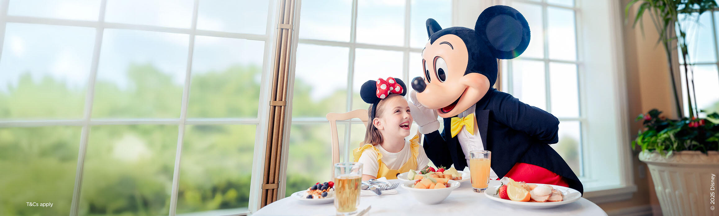 Girl dining with disney