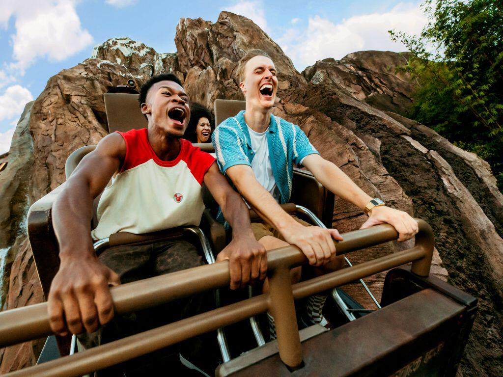 Guests on Expedition Everest at Disney