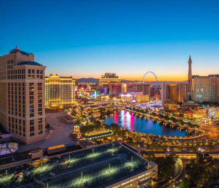 Aerial view of the Strip
