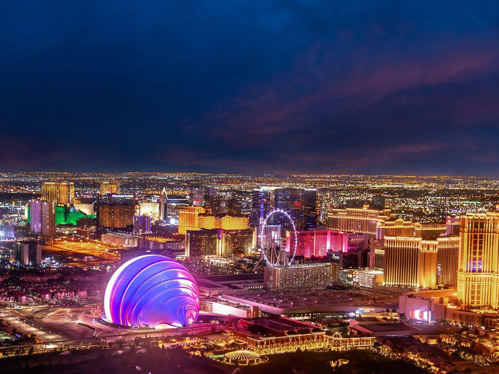 Aerial view of the strip
