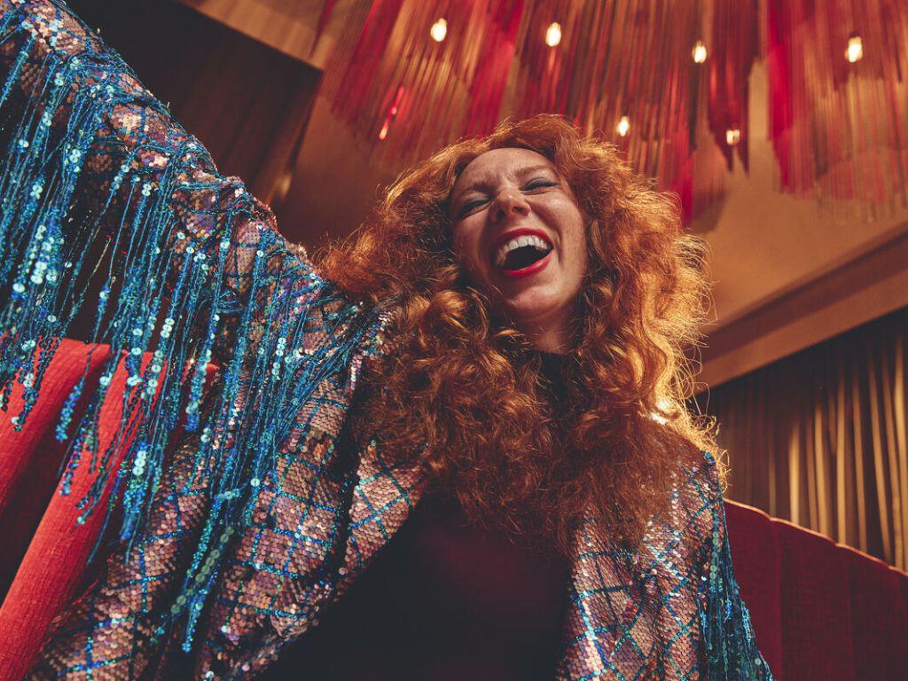 Woman singing in Las Vegas