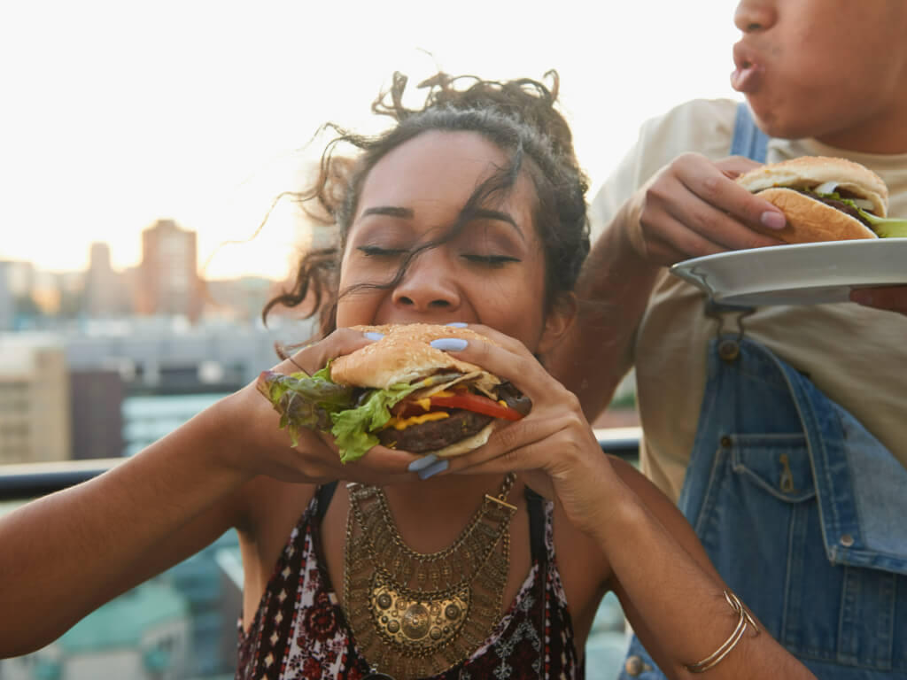 Women eating in Toronto