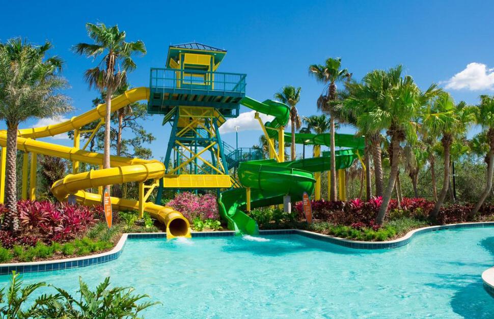 Slides at the Grove hotel water park