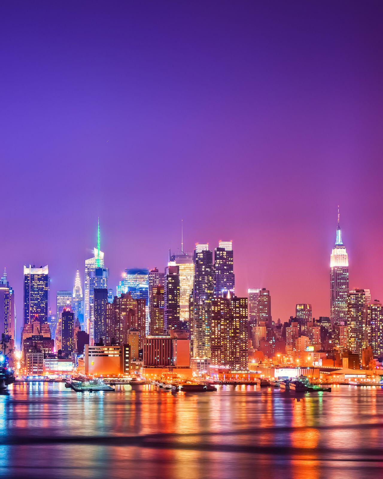 New York skyline at night