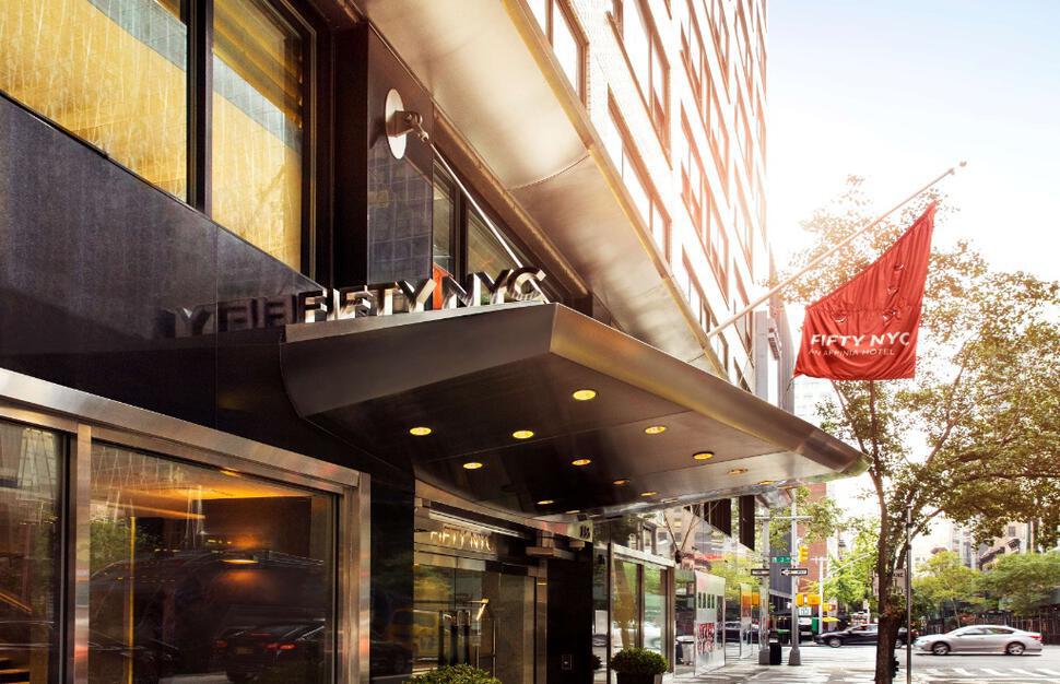 Entrance to Fifty Sonesta Hotel