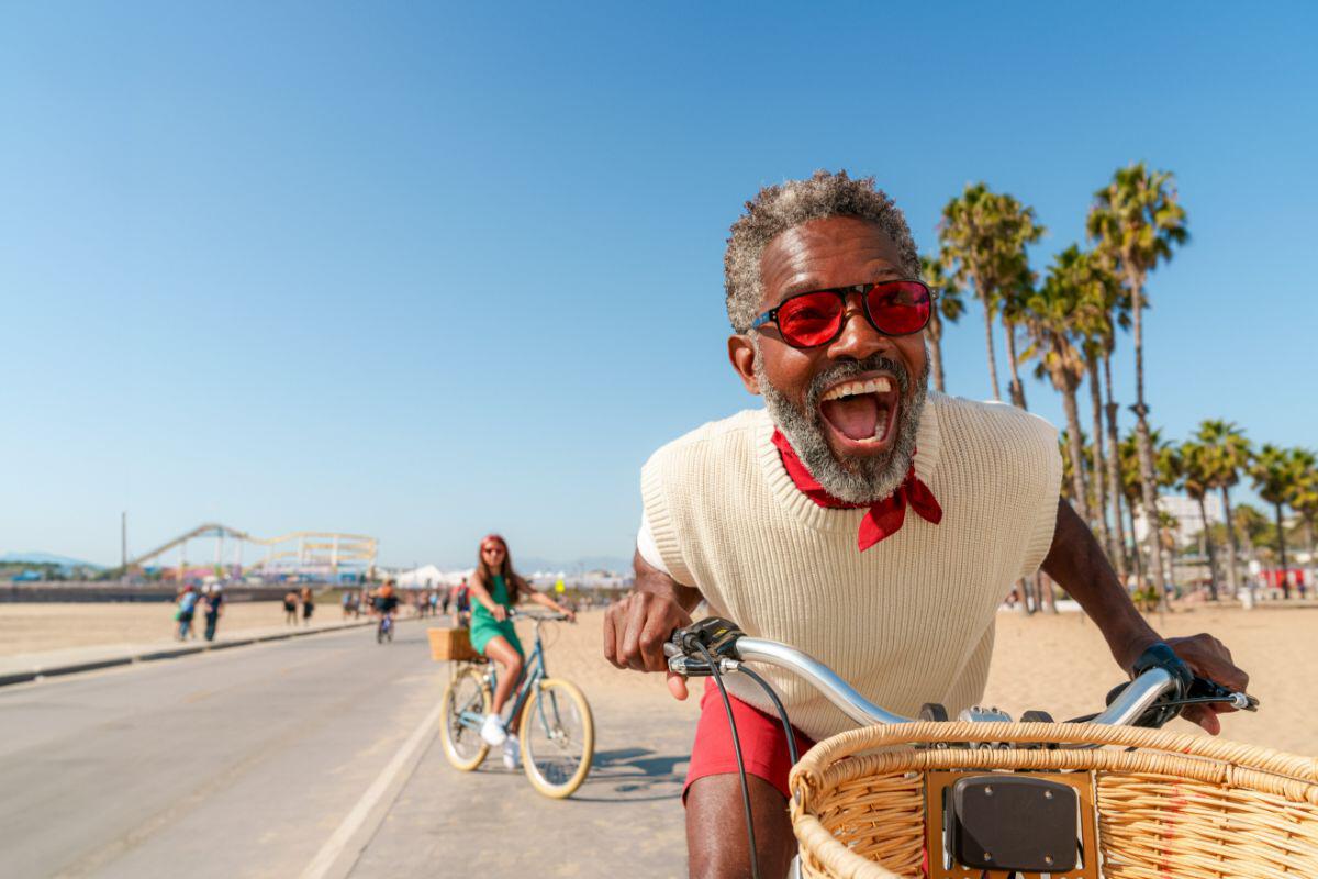 Man on a bike in LA