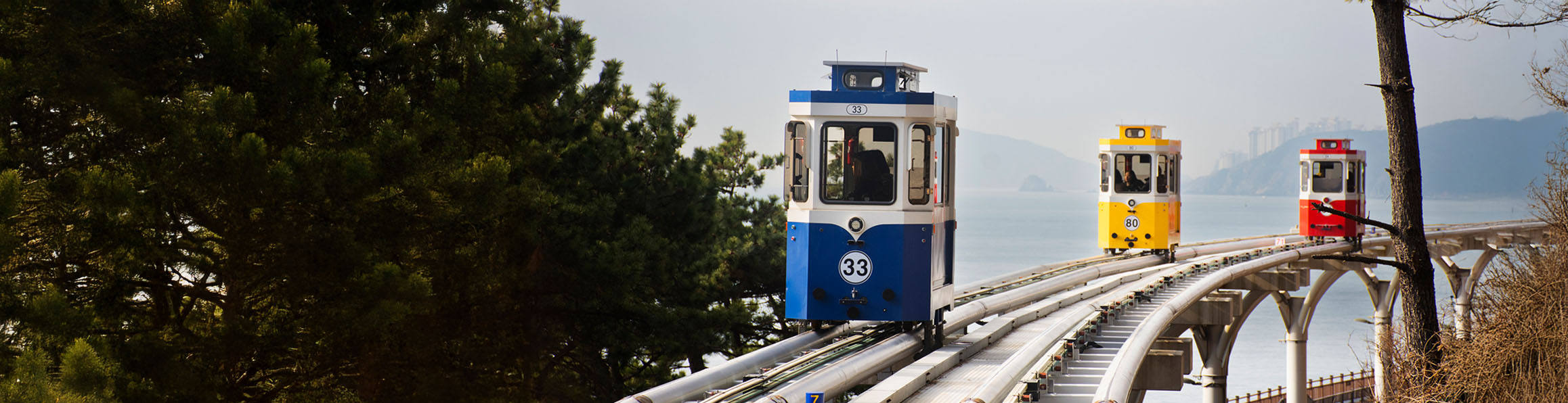 Colourful Busan Sky Capsule trams