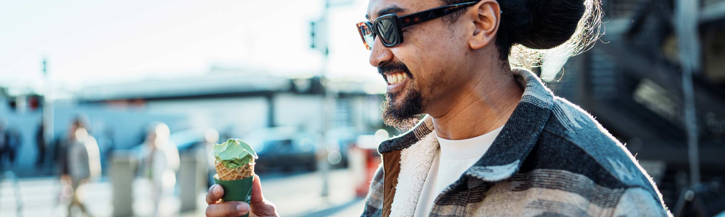 Man eating an ice cream in San Francisco