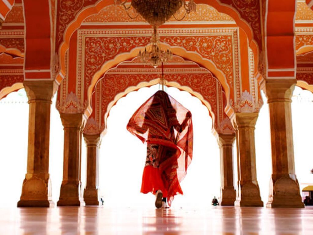 Lady in an Indian palace