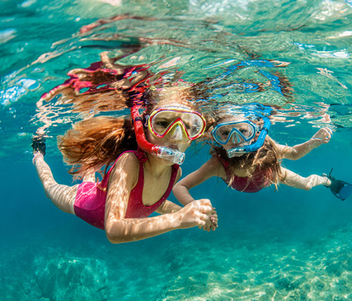 Kids snorkelling