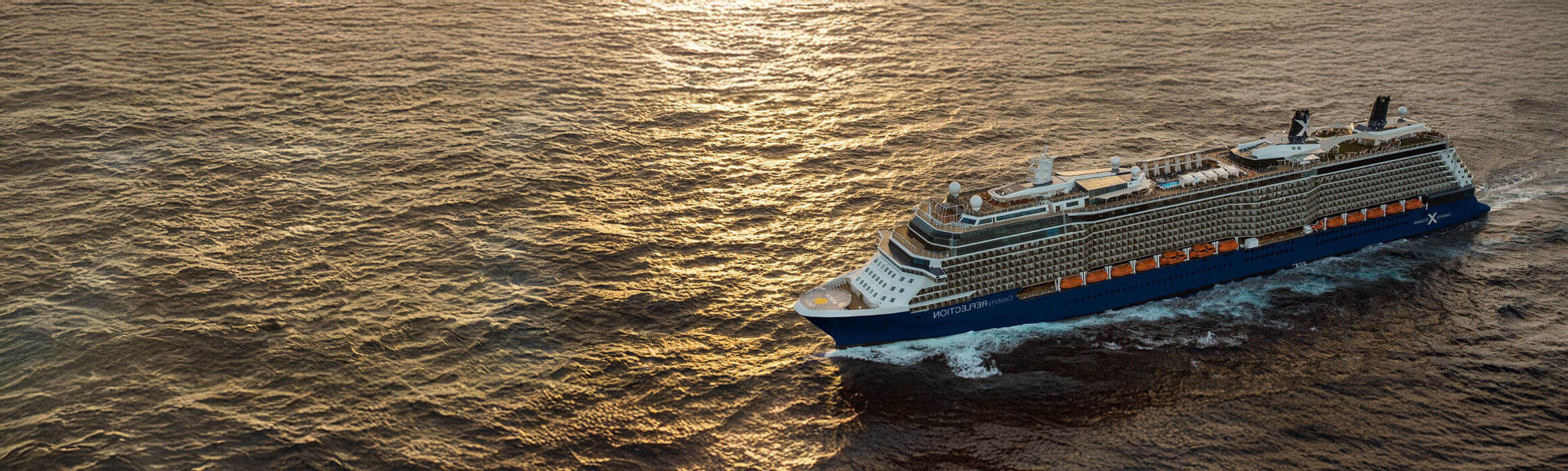 Aerial view of Celebrity cruise ship