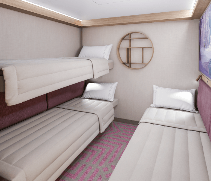 Indoor cabin with bunk beds