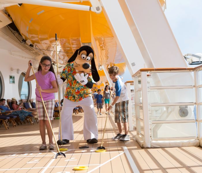 Goody and kids on a Disney Cruise ship