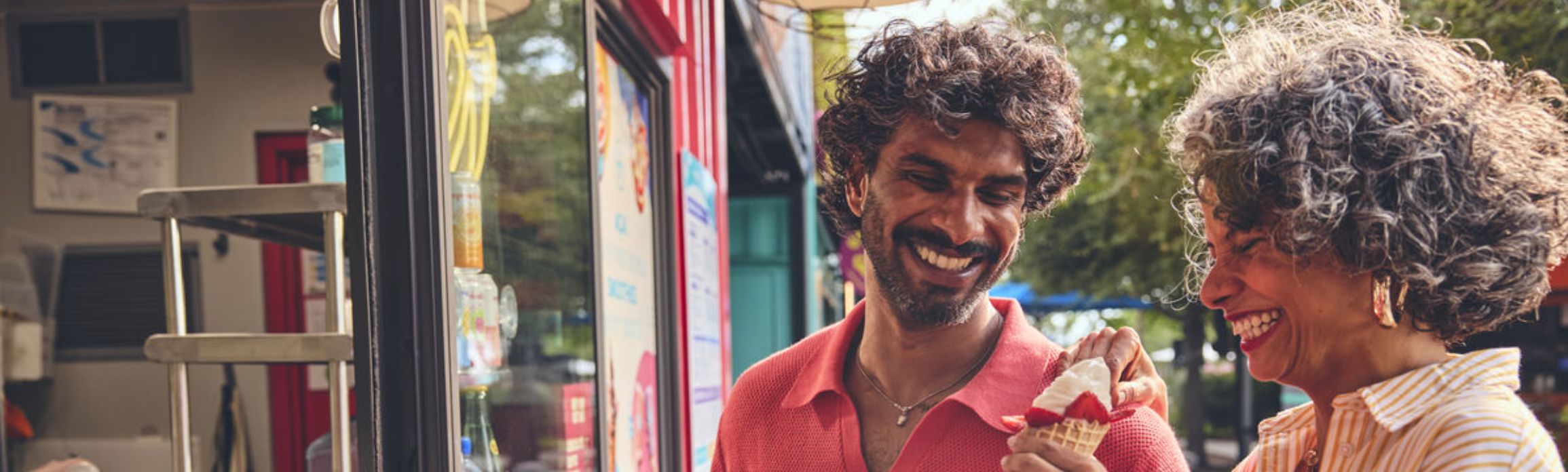 Two adults on a beach