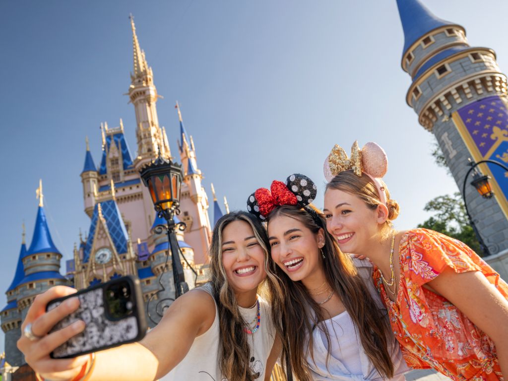 Kids on rollercaster at Disney