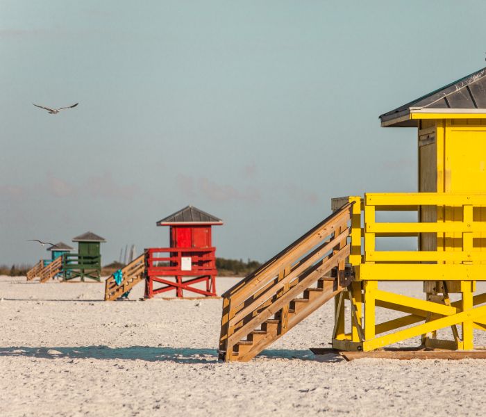 Beach huts on Siesta Key