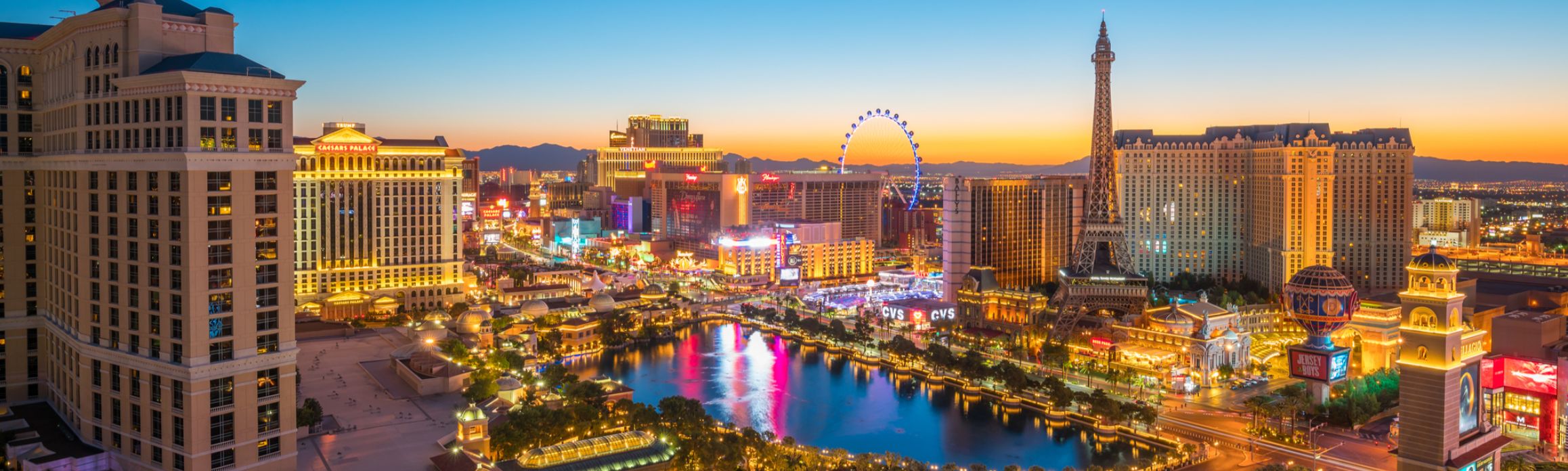 Aerial view of the Las Vegas strip