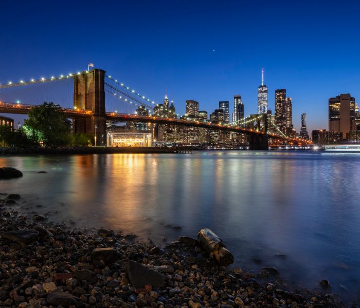 New York skyline at night