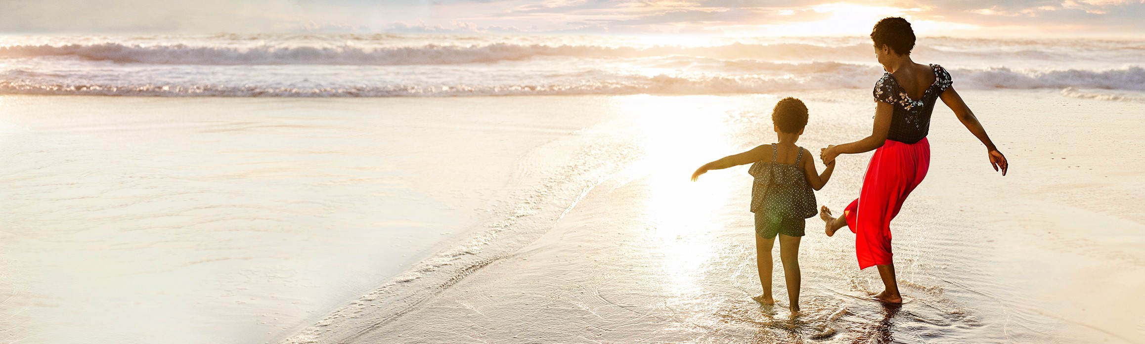 Mum and daughter at the beach